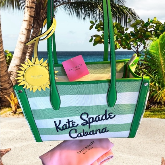 Kate spade Cabana Tote & Dust Bag NWT Tropical Vibe Thick Embroidery in black - Picture 3 of 13